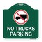 Signmission No Truck Sign No Truck Parking, Green & White Aluminum Architectural Sign, 18" x 18", GW-1818-23560 A-DES-GW-1818-23560 - alternate 1